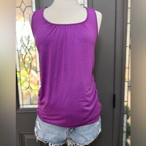 Liz Lange Maternity Purple Sleeveless Ruched Top